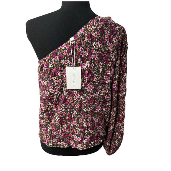 NWT! Lucy Paris Asymmetric Open Shoulder Blouse - Size Medium - Picture 4 of 6